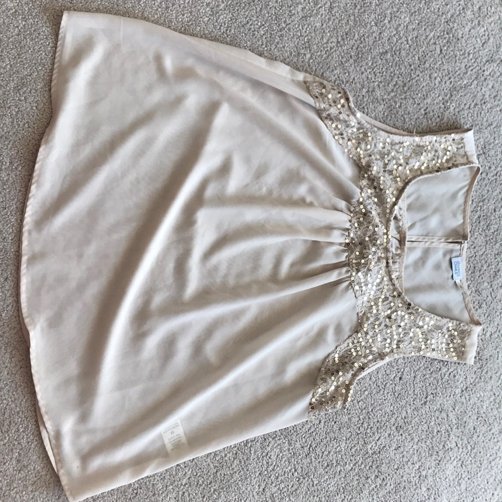 Sequin beige tank top